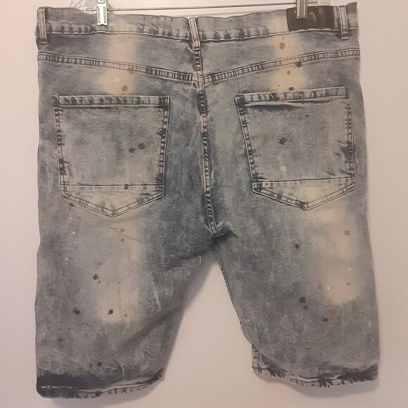 Another Hype Piece Jean Shorts Mens 42 Baggy Denim Short Y2K Distress Grunge AHP - Picture 7 of 13
